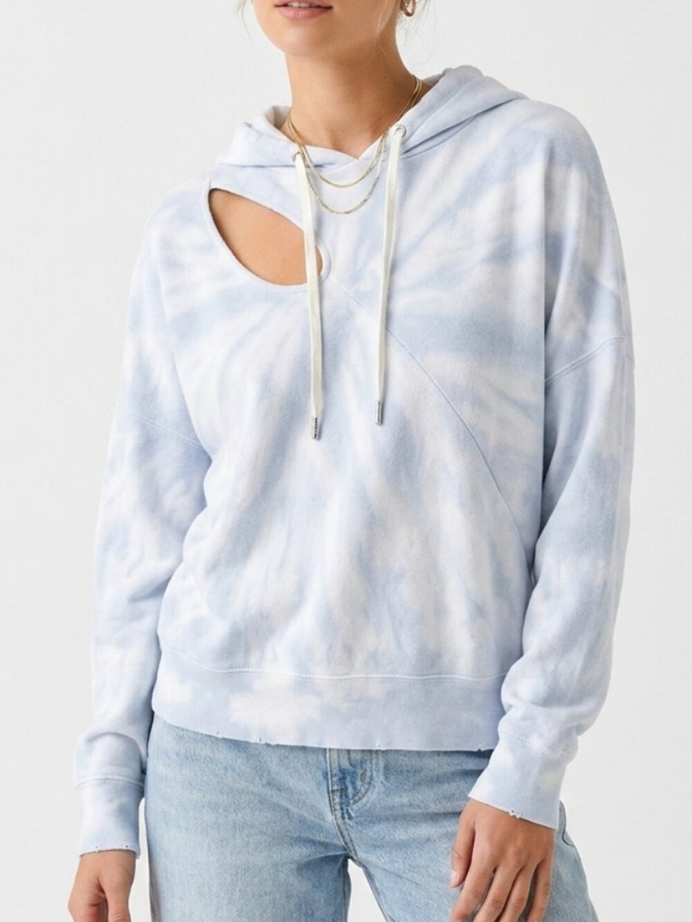 Cutout Tie-Dye n:Philanthropy Blue Hoodie Sweatshirt Size M Medium